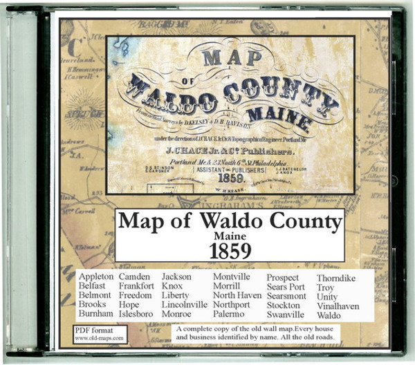 Map of Waldo County, Maine, 1859, CDROM Old Map