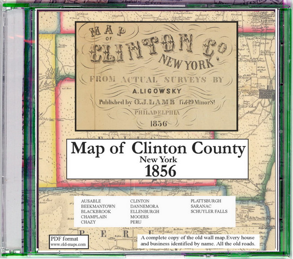 Map of Clinton County, New York, 1856, CDROM Old Map