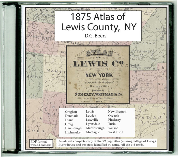 Atlas of Lewis Co, New York, 1875, CDROM Old Map Atlas of Lewis Co, New York, 1875, CDROM Old Map