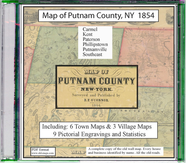Map of Putnam County, New York, 1854, CDROM Old Map