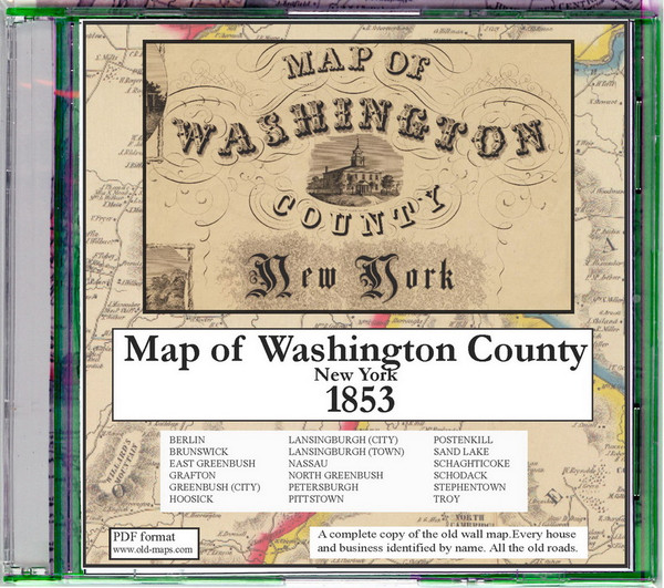 Map of Washington County, New York, 1853, CDROM Old Map