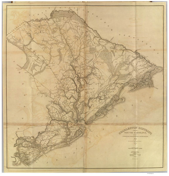 Charleston District, 1825 South Carolina - Old Map Reprint - Mills Atlas RSY