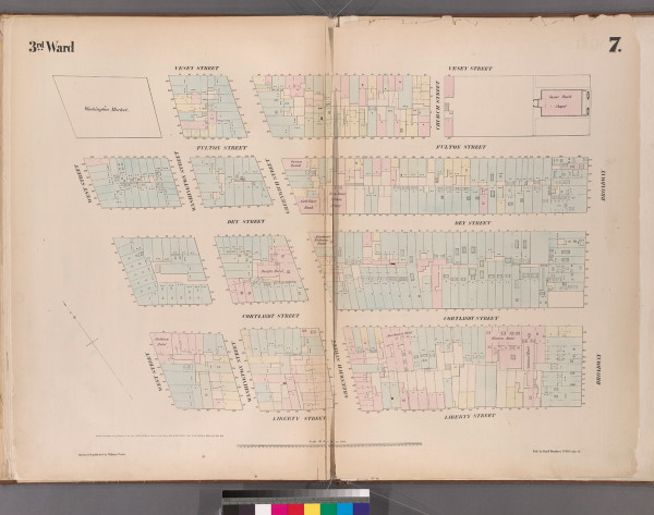 New York City, NY Fire Insurance 1852 Sheet 7 V1 - Old Map Reprint - New York