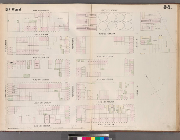 New York City, NY Fire Insurance 1853 Sheet 54 V4 - Old Map Reprint - New York