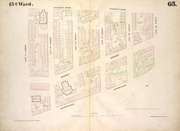 New York City, NY Fire Insurance 1854 Sheet 65 V5 - Old Map Reprint - New York