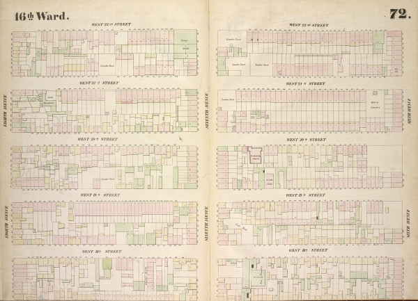 New York City, NY Fire Insurance 1854 Sheet 72 V5 - Old Map Reprint - New York