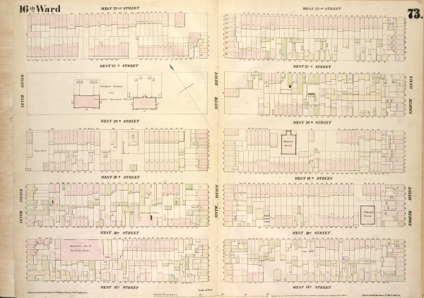 New York City, NY Fire Insurance 1854 Sheet 73 V5 - Old Map Reprint - New York