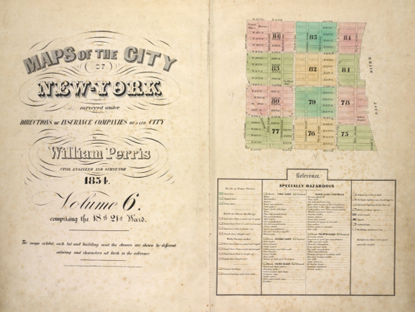 New York City, NY Fire Insurance 1854 Volume 6 Index V6 - Old Map Reprint - New York New York City, NY Fire Insurance 1854 Volume 6 Index V6 - Old Map Reprint - New York