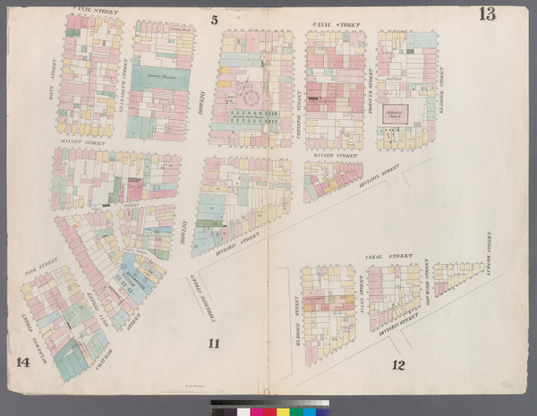 New York City, NY Fire Insurance 1857 Sheet 13 V1 - Old Map Reprint - New York