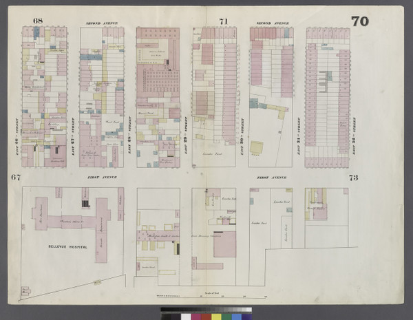 New York City, NY Fire Insurance 1859 Sheet 70 V5 - Old Map Reprint - New York