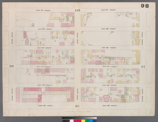 New York City, NY Fire Insurance 1859 Sheet 98 V6 - Old Map Reprint - New York