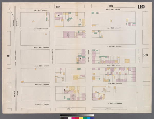 New York City, NY Fire Insurance 1862 Sheet 110 V7 - Old Map Reprint - New York
