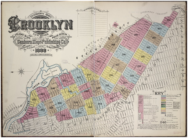 Brooklyn, NY Fire Insurance 1888 Volume 9 Index V9 - Old Map Reprint - New York
