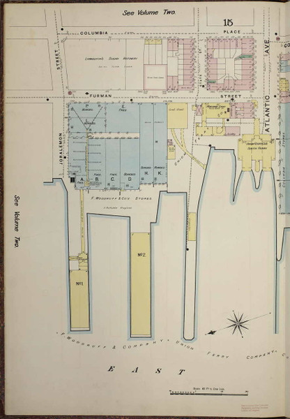 Brooklyn, NY Fire Insurance 1886 Sheet 1-L V1 - Old Map Reprint - New York Brooklyn, NY Fire Insurance 1886 Sheet 1-L V1 - Old Map Reprint - New York