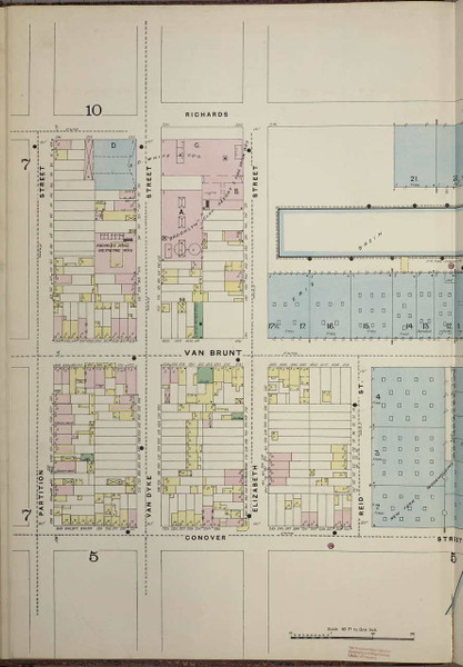 Brooklyn, NY Fire Insurance 1886 Sheet 6-L V1 - Old Map Reprint - New York