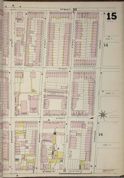 Brooklyn, NY Fire Insurance 1886 Sheet 15-R V1 - Old Map Reprint - New York