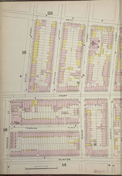 Brooklyn, NY Fire Insurance 1886 Sheet 17-L V1 - Old Map Reprint - New York