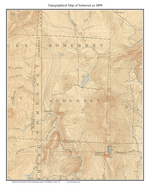 Somerset 1899 - Custom USGS Old Topo Map - Vermont