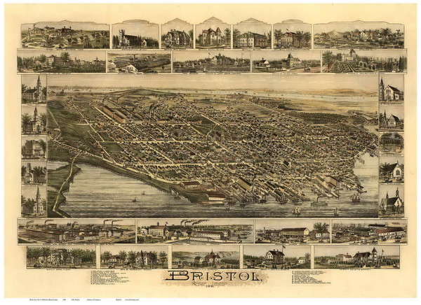 Bristol, Rhode Island 1891 Bird's Eye View Bristol, Rhode Island 1891 Bird's Eye View