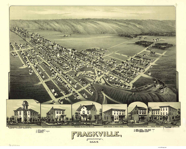 Frackville, Pennsylvania 1889 Bird's Eye View - Old Map Reprint
