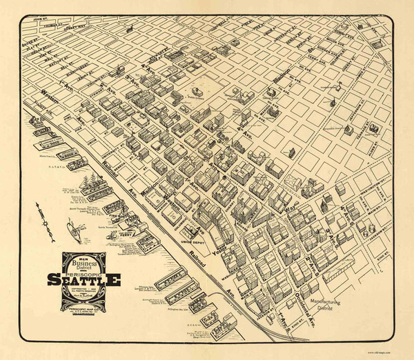 Seattle, Washington 1903 Bird's Eye View Seattle, Washington 1903 Bird's Eye View