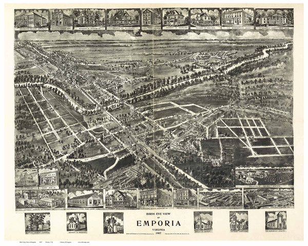 Emporia, Virginia 1907 Bird's Eye View