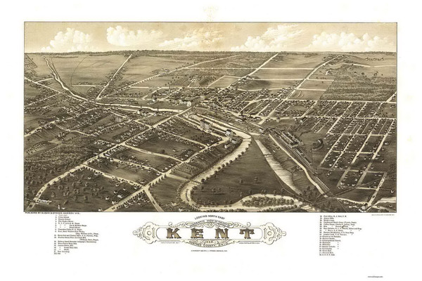 Kent, Ohio 1882 Bird's Eye View Kent, Ohio 1882 Bird's Eye View
