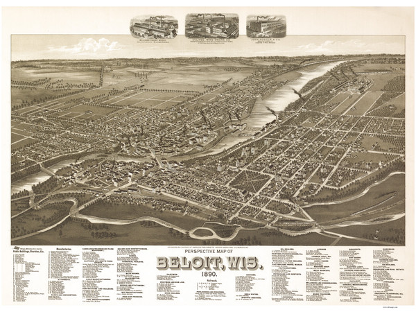 Beloit, Wisconsin 1890 Bird's Eye View Beloit, Wisconsin 1890 Bird's Eye View
