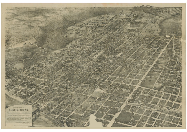 Austin, Texas 1890 Bird's Eye View
