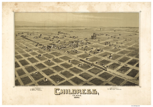 Childress, Texas 1890 Bird's Eye View