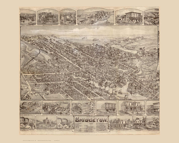 Bridgeton, New Jersey 1886 Bird's Eye View