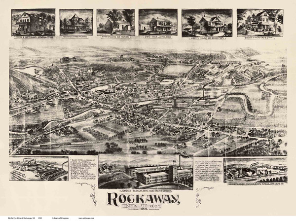 Rockaway, New Jersey 1902 Bird's Eye View