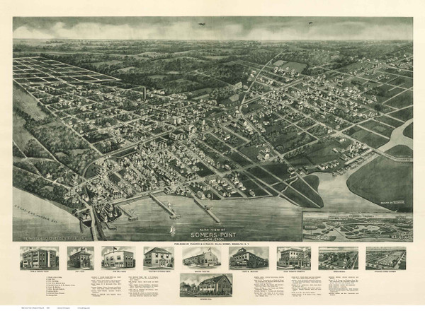 Somers Point, New Jersey 1925 Bird's Eye View