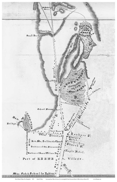 Keene 1833 Hoyt - Old Map Custom Print - New Hampshire Towns Other
