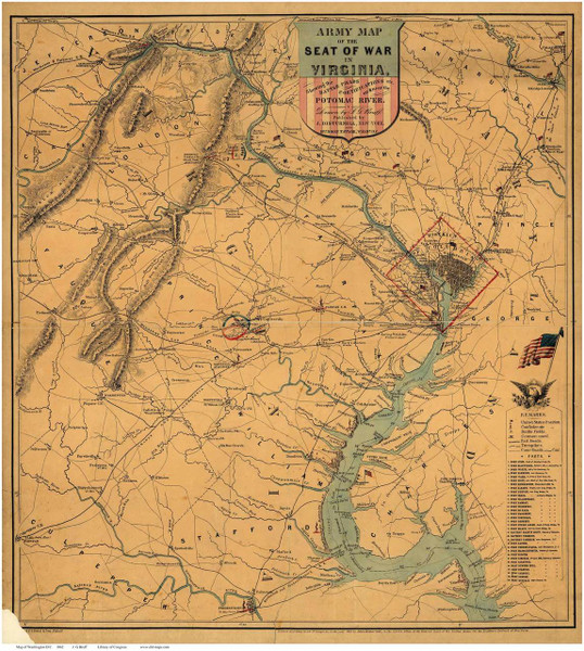Washington DC 1862 - Bruff - Old Map Reprint