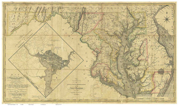 Maryland 1794 Griffith - Old State Map Reprint