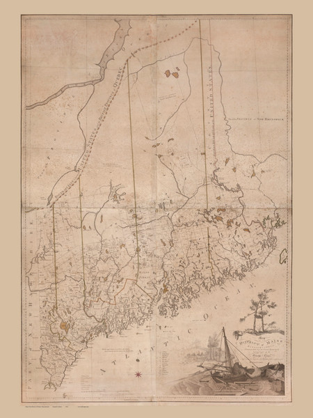 Maine 1802 Carleton - Old State Map Reprint Maine 1802 Carleton - Old State Map Reprint