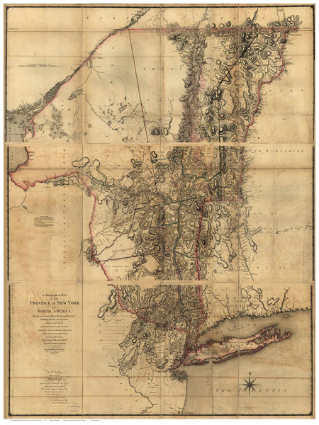 New York State 1779 Sauthier - Old State Map Reprint