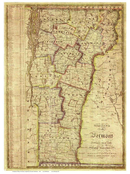 Vermont 1834 - Robinson - Old State Map Reprint