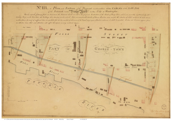 Potomac River Canal Proposal - Map 3 of 4 - ca. 1800 - Washington DC - Old Map Reprint DC Specials