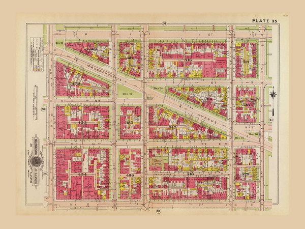Plate 35, St. Mary's Church - Washington DC 1919 Atlas Old Map Reprint - Baist Vol.1 Plate 35, St. Mary's Church - Washington DC 1919 Atlas Old Map Reprint - Baist Vol.1
