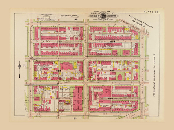 Plate 39, Dunbar High School - Washington DC 1919 Atlas Old Map Reprint - Baist Vol.1 Plate 39, Dunbar High School - Washington DC 1919 Atlas Old Map Reprint - Baist Vol.1