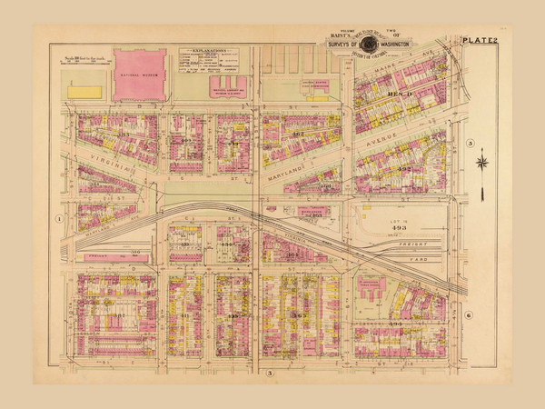 Plate 2, National Museum - Washington DC 1921 Atlas Old Map Reprint - Baist Vol.2