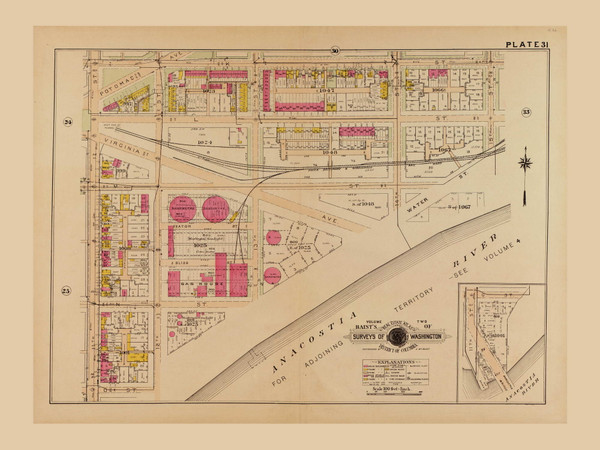 Plate 31, Anacostia River - Washington DC 1921 Atlas Old Map Reprint - Baist Vol.2