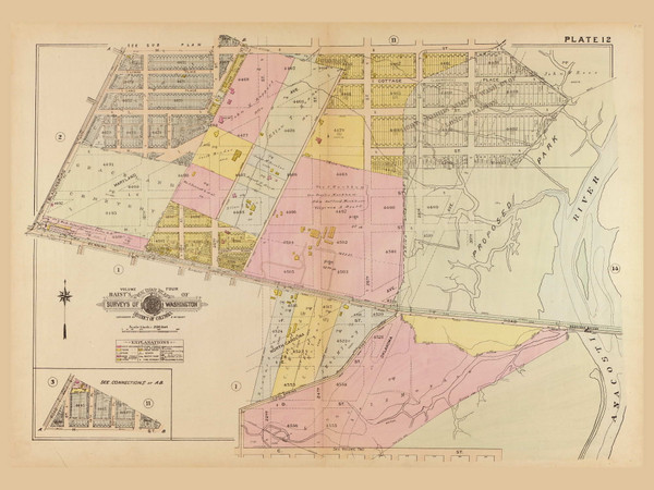 Plate 12, Anacostia River - Washington DC 1921 Atlas Old Map Reprint - Baist Vol.4
