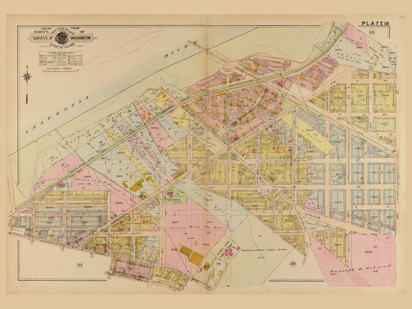 Plate 18, Ellicott Circle - Washington DC 1921 Atlas Old Map Reprint - Baist Vol.4