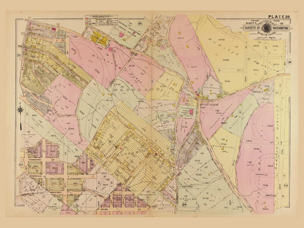 Plate 20, Good Hope Road - Washington DC 1921 Atlas Old Map Reprint - Baist Vol.4