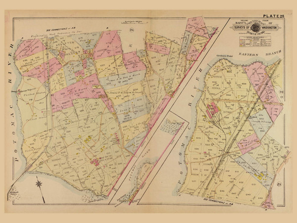 Plate 26, Bellevue Highlands - Washington DC 1921 Atlas Old Map Reprint - Baist Vol.4