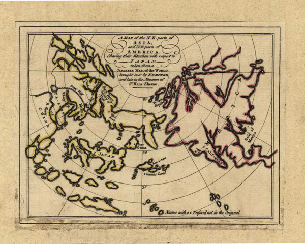 Northeast Asia and Northwest America, 1768 - Old Map Reprint - USA Jefferys 1768 Atlas 5