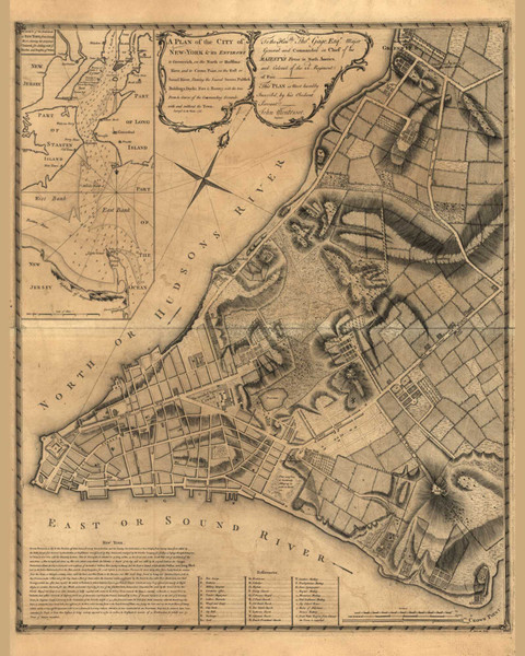 City of New York and its Environs, 1768 - Old Map Reprint - USA Jefferys 1768 Atlas 25